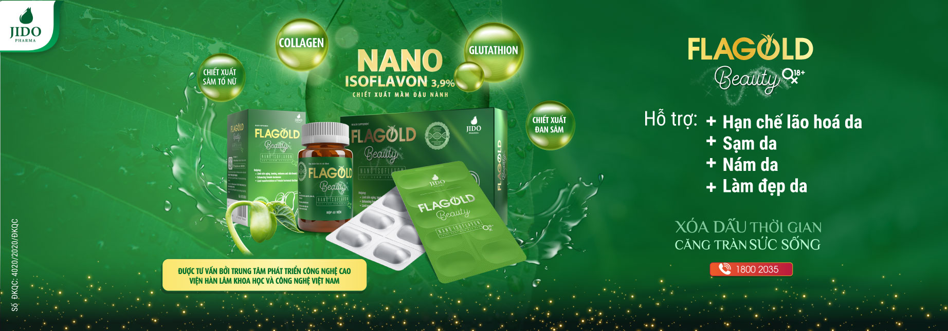Nano mầm đậu nành FlaGold | Xóa dấu thời gian căng tràn sức sống